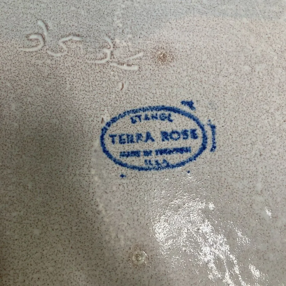 VTG Stangl Pottery Terra Rose Glazed Leaf Serving Tray Platter Blue 17.5